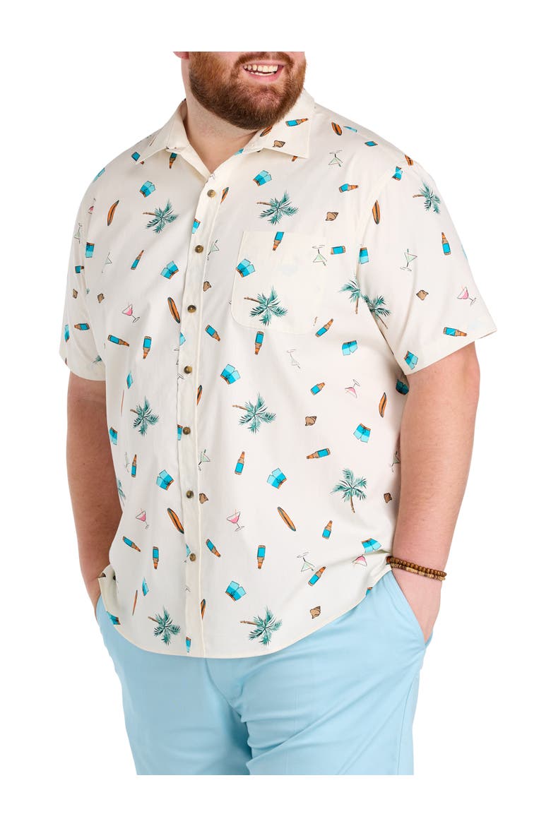 Big & Tall  Tropical Drink Sport Shirt V2, Main, color, SEA SALT