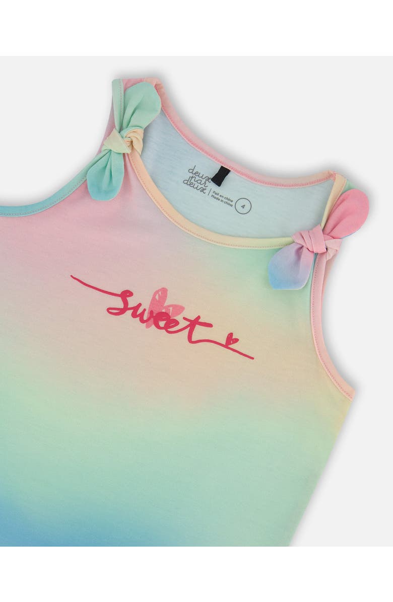 Deux par Deux Little Girl's Tank Top With Knots Multicolored Tie Dye, Alternate, color, 