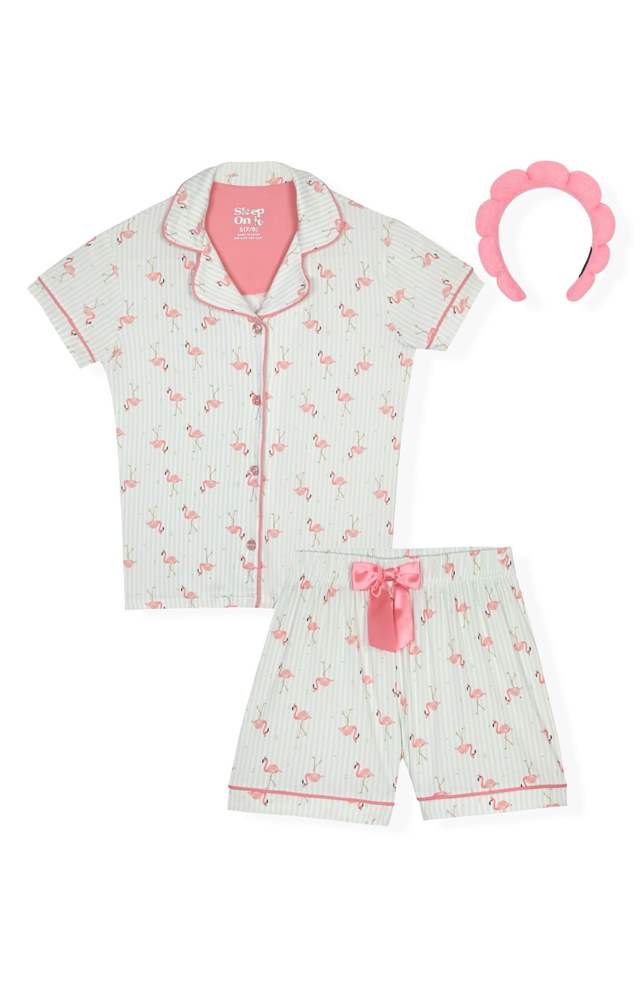 SLEEP ON IT Kids' Two-Piece Coat Short Pajamas & Headband Set