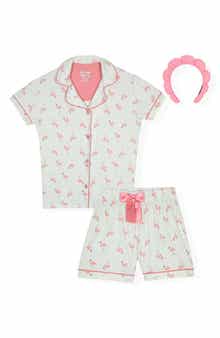 SLEEP ON IT Kids' Two-Piece Coat Short Pajamas & Headband Set