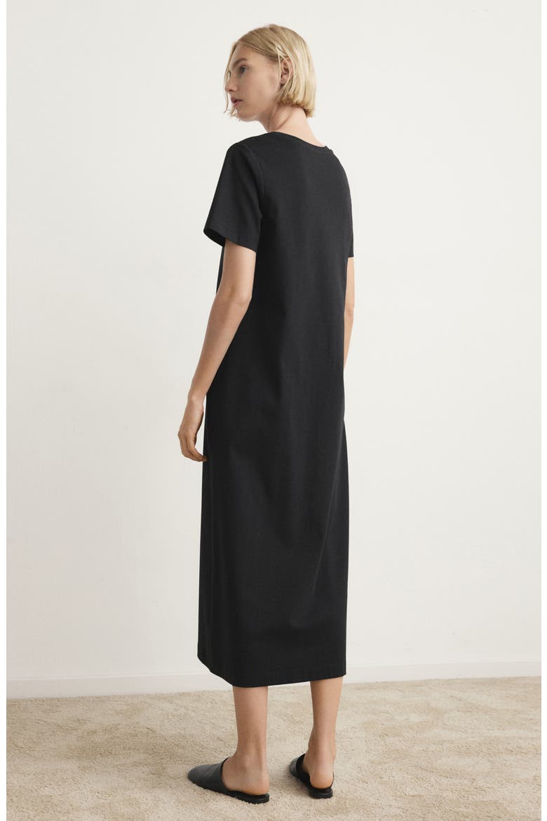 Short Sleeve Cotton Nightgown, Alternate, color, BLACK