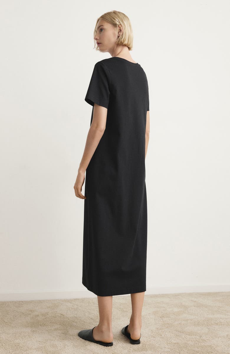 MANGO Short Sleeve Cotton Nightgown, Alternate, color, Black