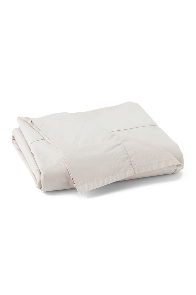 Organic Cotton Organic Cool-Air Percale Flat Sheet, Alternate, color, Bone
