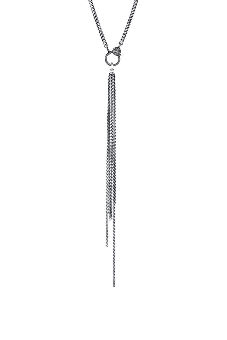 Chain Fringe Necklace, Main, color, Sterling Silver