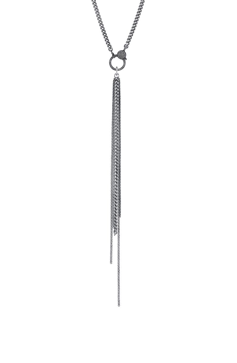 Sheryl Lowe Chain Fringe Necklace, Main, color, Sterling Silver