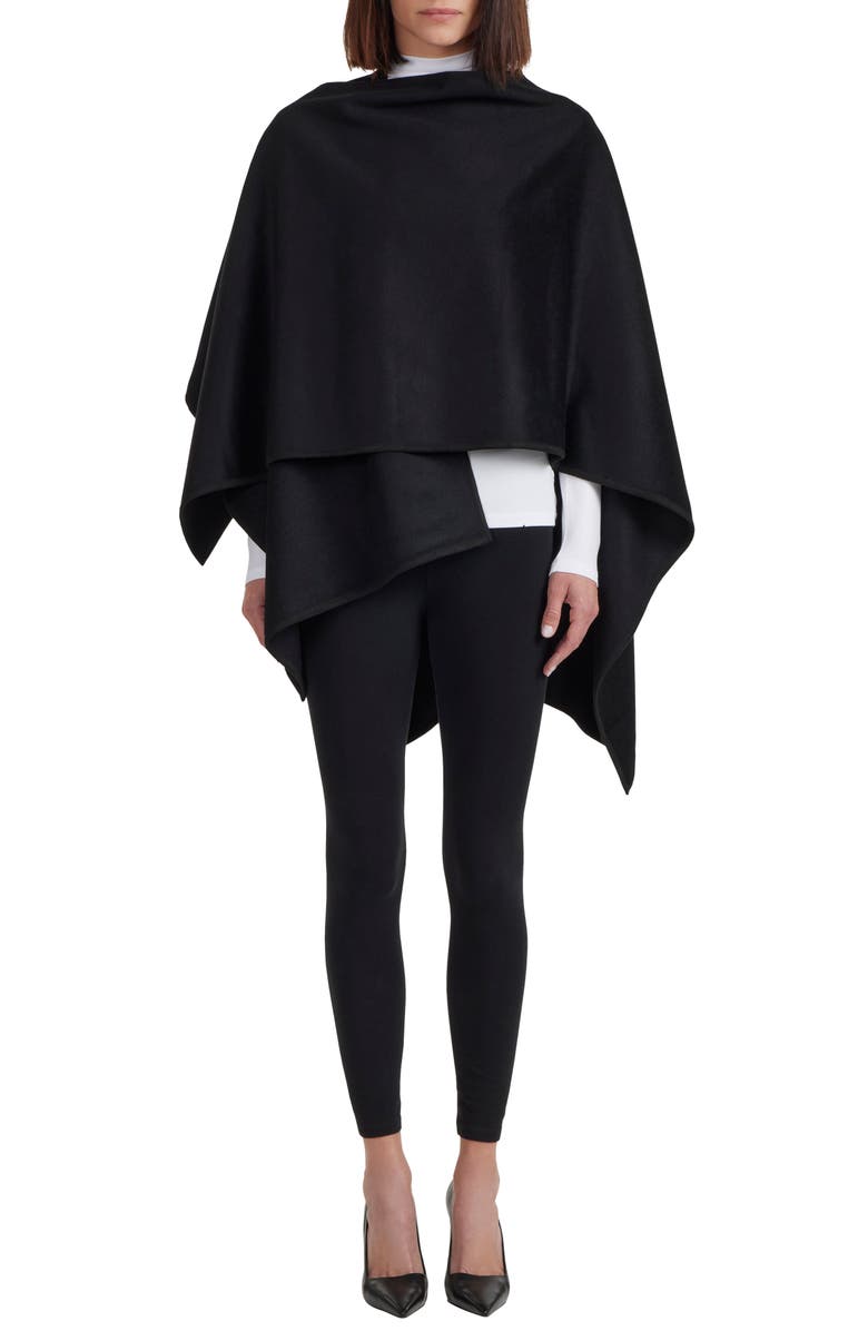 Bruno Magli Wool Blend Cape, Alternate, color, Black