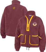 WEAR by Erin Andrews Women's WEAR by Erin Andrews Burgundy Washington Commanders Polar Fleece Half-Zip Jacket