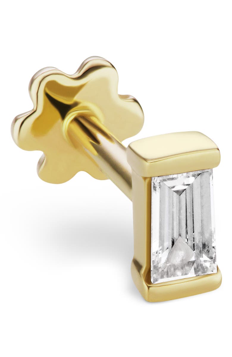 Maria Tash Diamond Baguette Threaded Stud Earring, Main, color, 