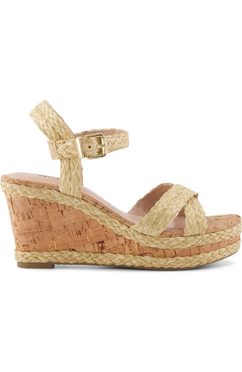 Dune London Kelsia Wedge Sandal, Alternate, color, Beige-Synthetic