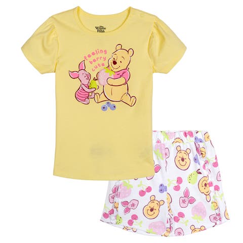 Winnie the Pooh Baby Girls' 2-Piece T-Shirt and Shorts Set (Baby)