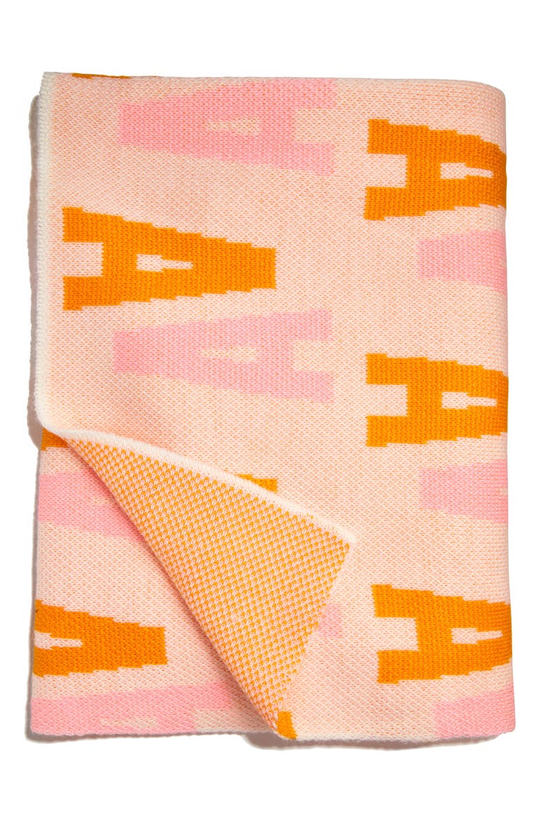 Mirror Image Letter Blanket, Alternate, color, PINK-J