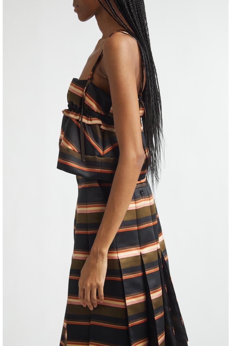 Stripe Satin Crop Camisole, Alternate, color, KHAKI/ PINK