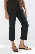 MANGO Sienna Raw Hem Crop Flare Jeans