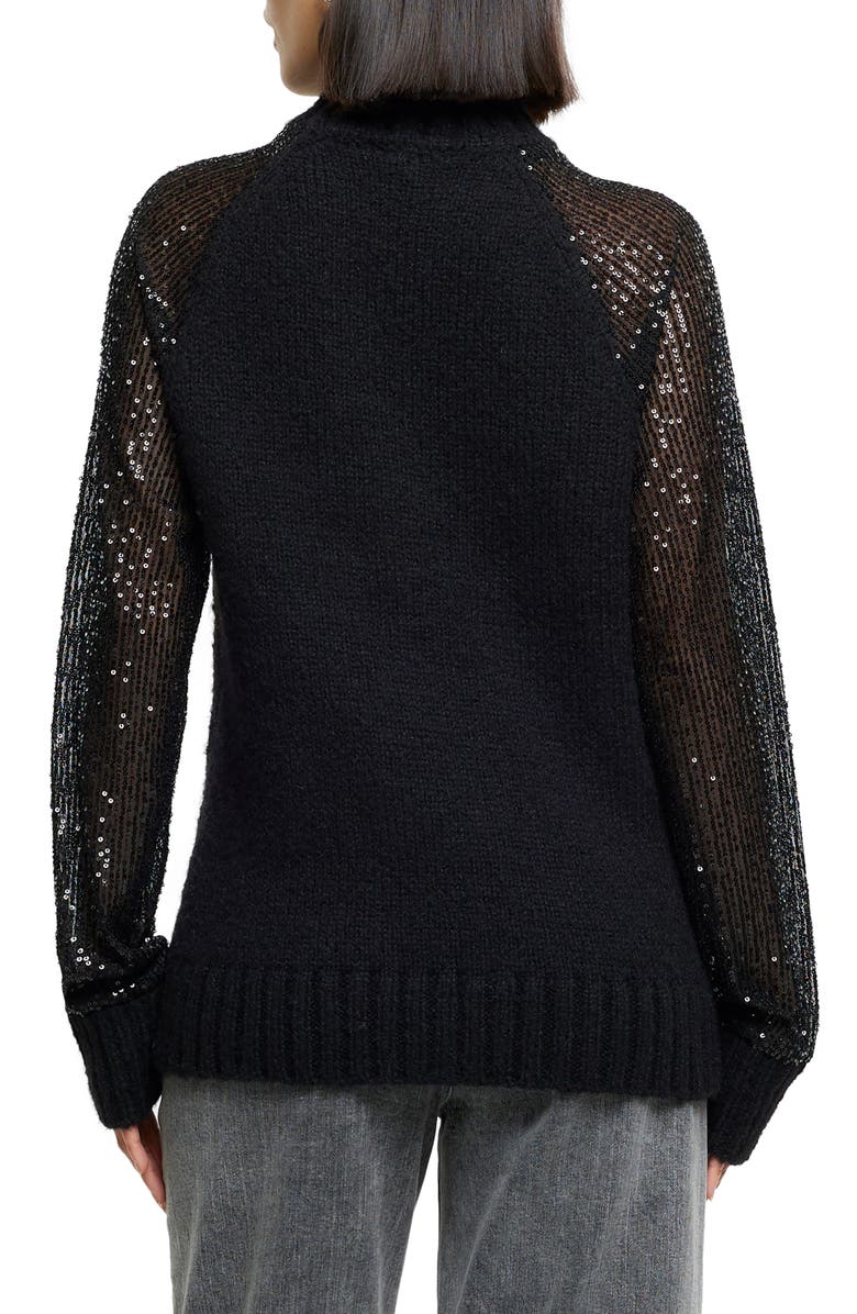 River Island Sequin Sleeve Sweater, Alternate, color,
