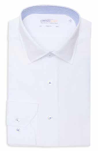 Lorenzo Uomo Trim Fit Cotton Seersucker Dress Shirt