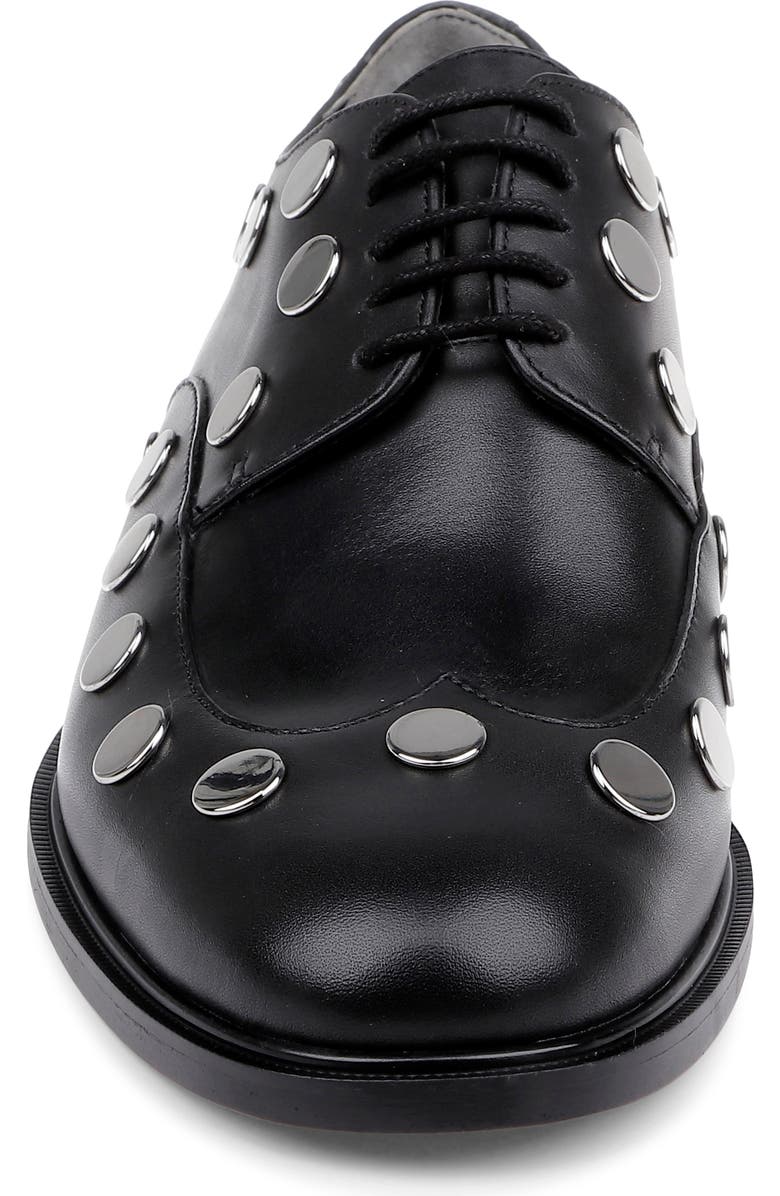 CLERAE Jive Studded Flat, Alternate, color, Black Leather
