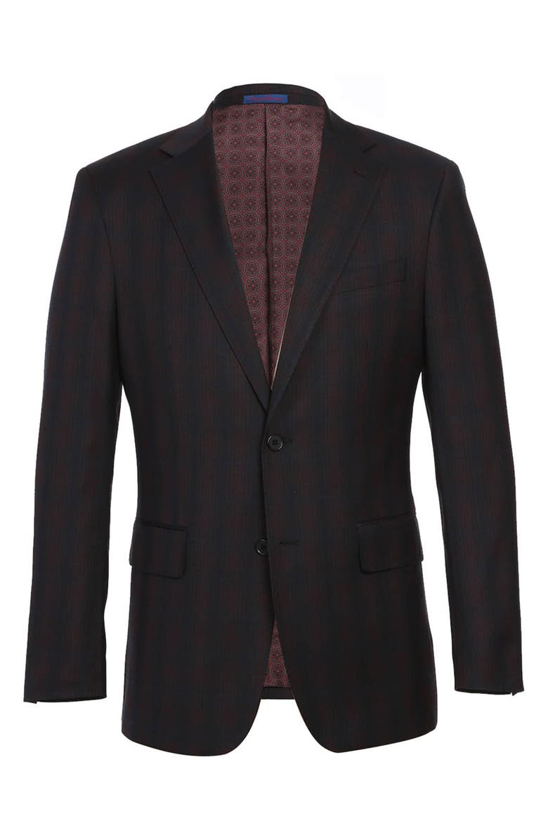 English Laundry Trim Fit Plaid Suit, Alternate, color, Blue