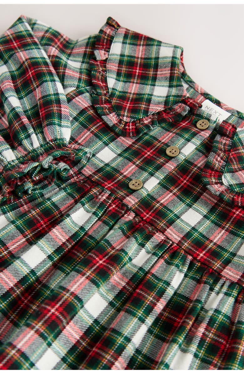 NEXT Kids' Check Collared Cotton Dress, Alternate, color, Green