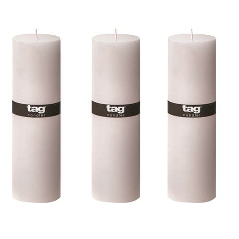 Chapel White Pillar Decorative Wax Candle Set of 3 Unscented
