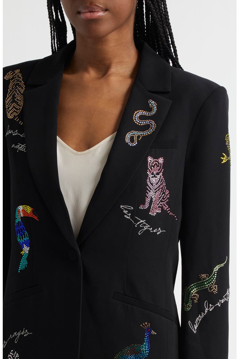 Karlie Bead Detail Blazer, Alternate, color, BLACK MULTI