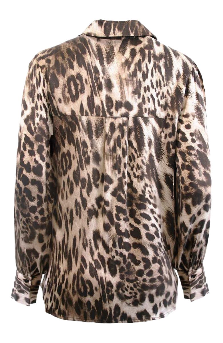 THEO The Label Danae Leopard Print Henley Shirt, Alternate, color, Leopard