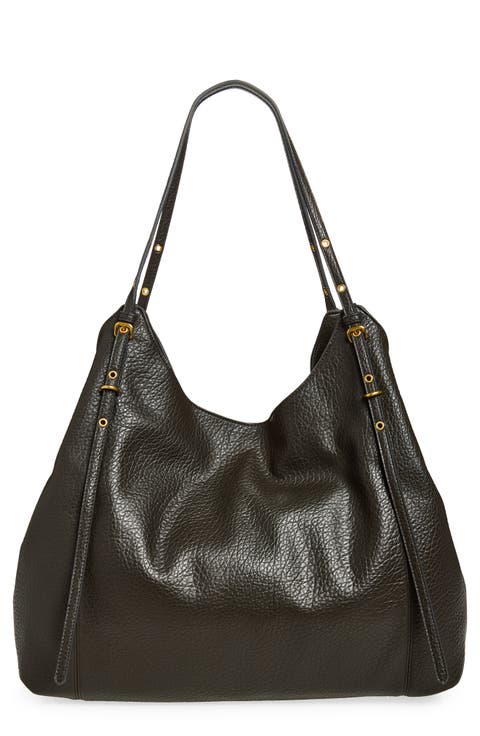 Faux Leather Sack Shoulder Bag