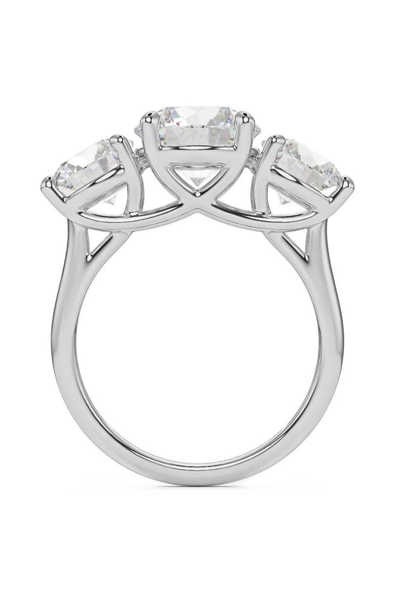 5 1/2Ct Three Stone Lab Grown Diamond Engagement Ring or Gold, Alternate, color, 10k White Gold