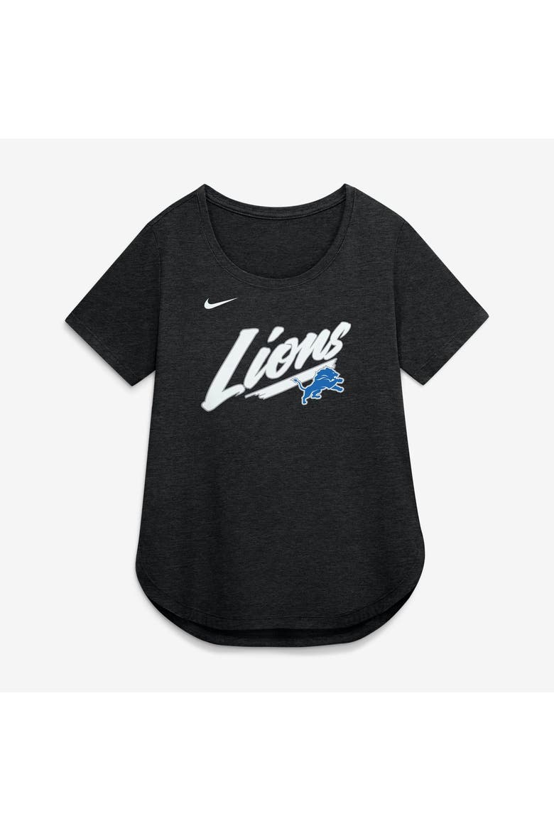 Women's Nike Black Detroit Lions Primetime Tri-Blend T-Shirt, Alternate, color, Black
