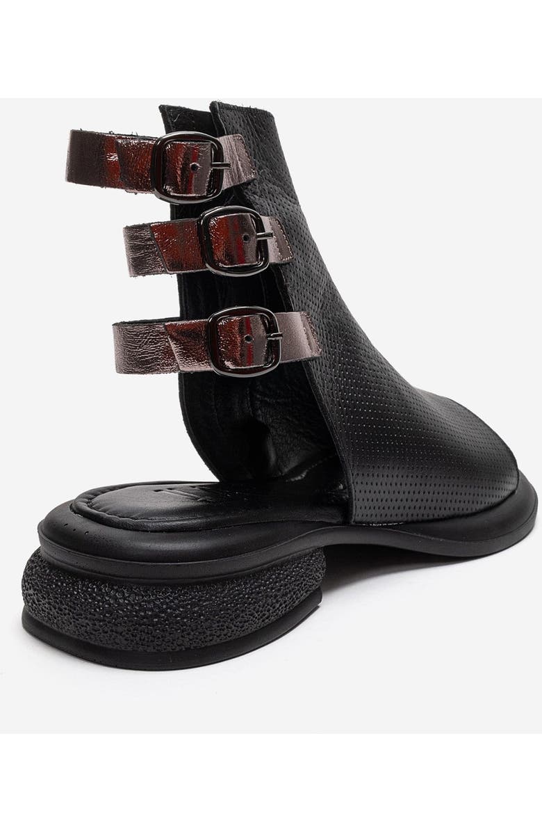 Forever & Always Shoes Carina Leather Side Zip Sandal, Alternate, color, Black