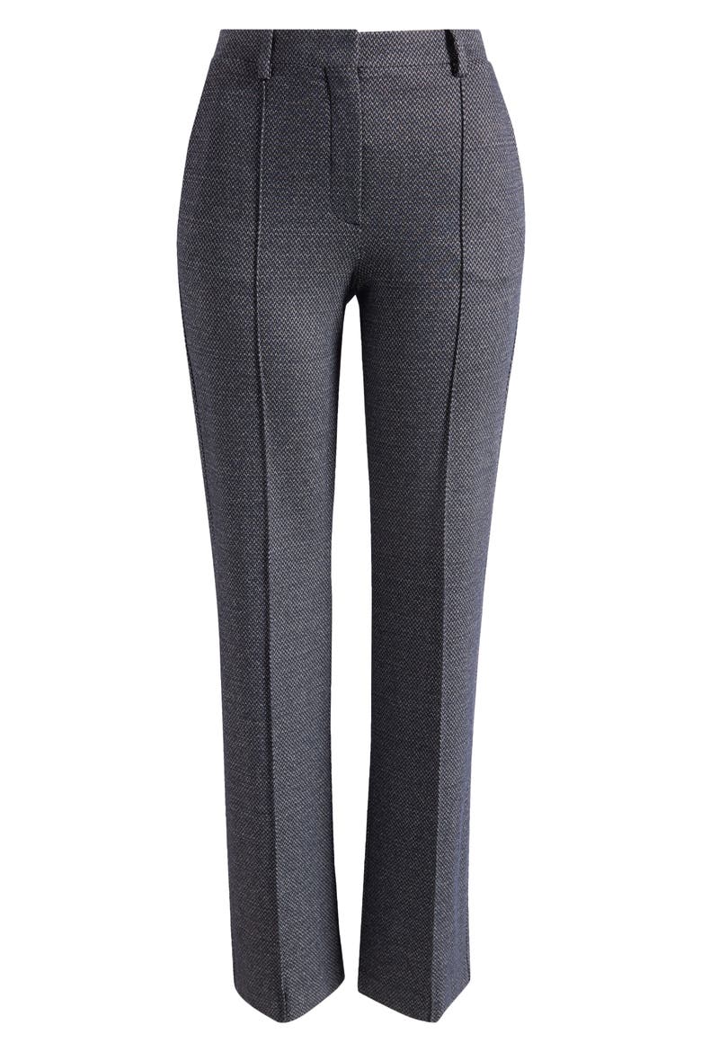 Slim Herringbone Knit Pintuck Pants, Alternate, color, NAVY MULTI