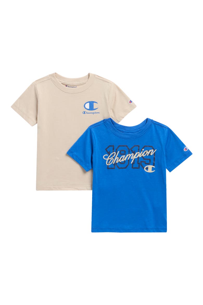 Kids' 2-Pack Assorted Logo T-Shirts, Main, color, NAUTICAL BLUE