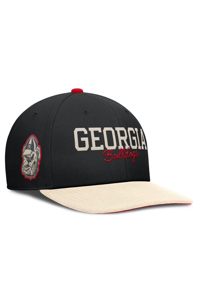 Nike Men's Nike Black/Cream Georgia Bulldogs Pro Legacy Script Snapback Hat, Main, color, 