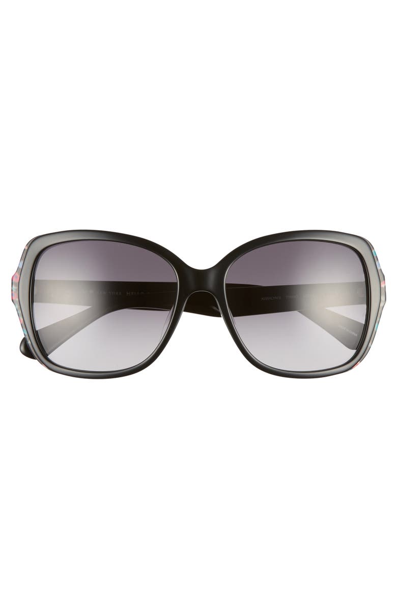 Kate Spade New York karalyns 56mm gradient butterfly sunglasses, Alternate, color, Black/ Gold Black