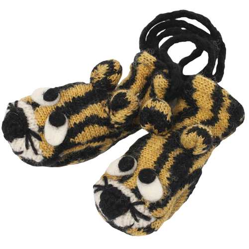 Nirvanna Designs Tiger2 Mittens In Brown