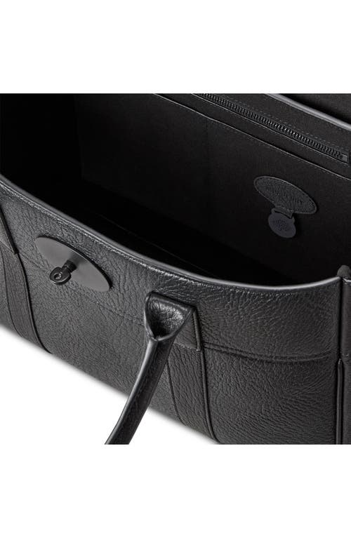 Mulberry Bayswater Tonal Natural Grain Leather Satchel In Black