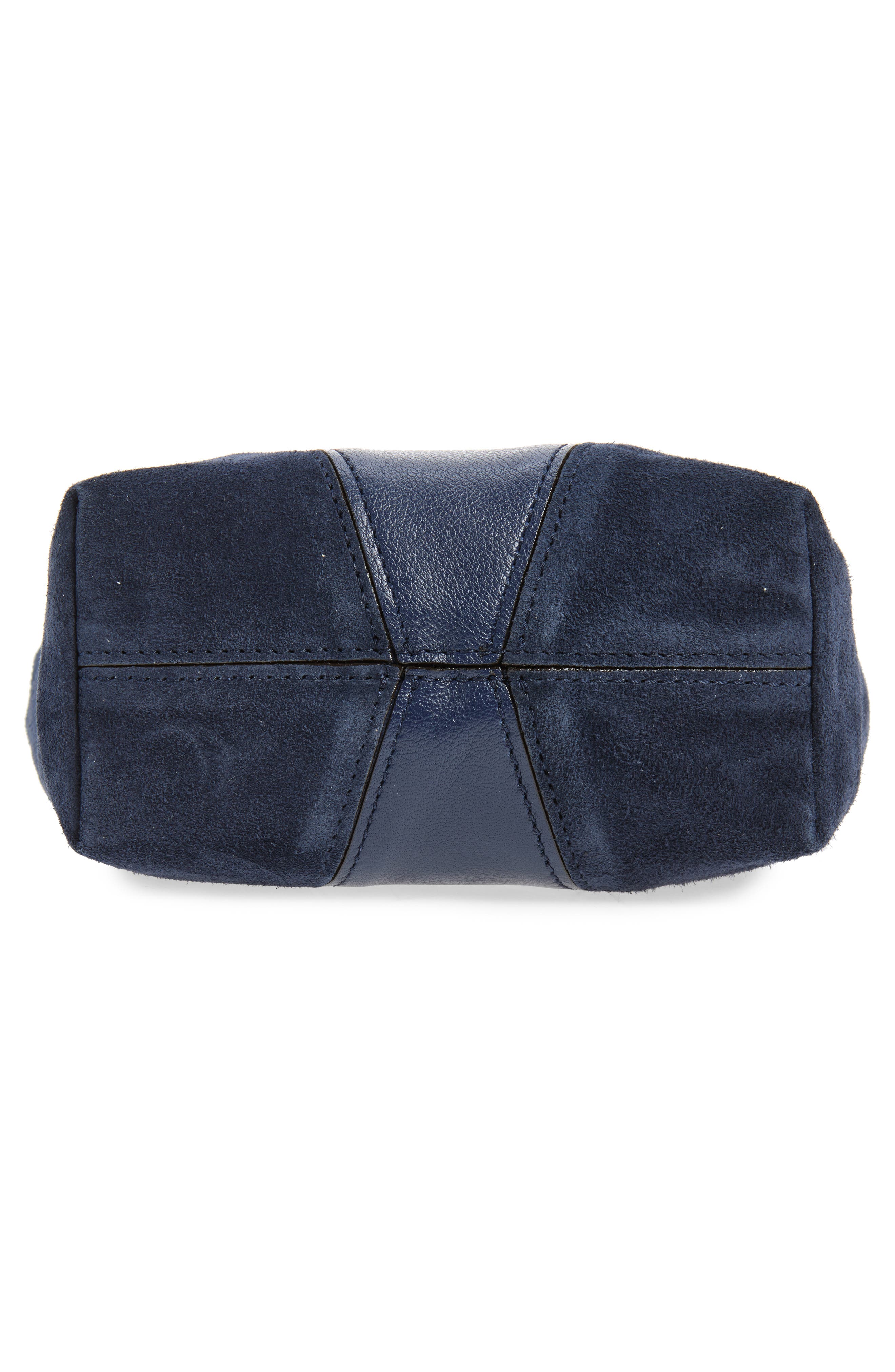 Small Chloé Spin Leather & Suede Tote, Alternate, color, PARISIAN NIGHT
