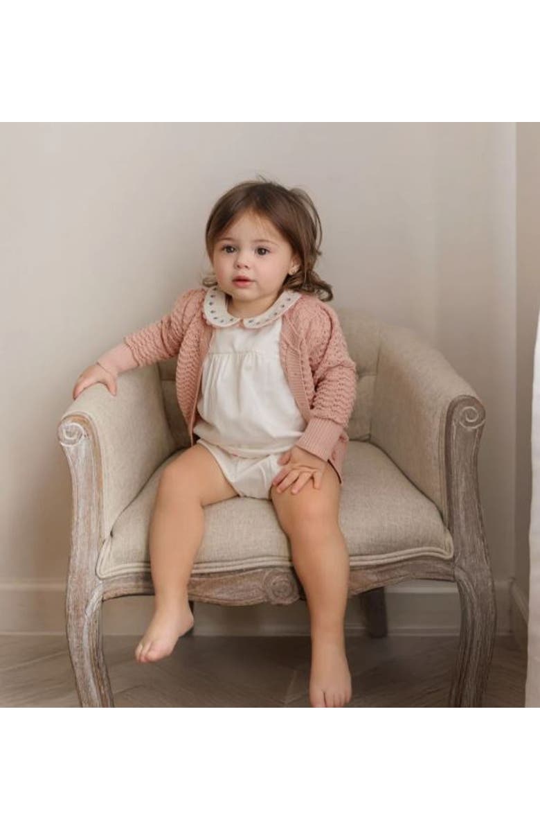 Ely's & Co. Looms Wave Collection - Knit Pointelle Cardigan, Alternate, color, Rose