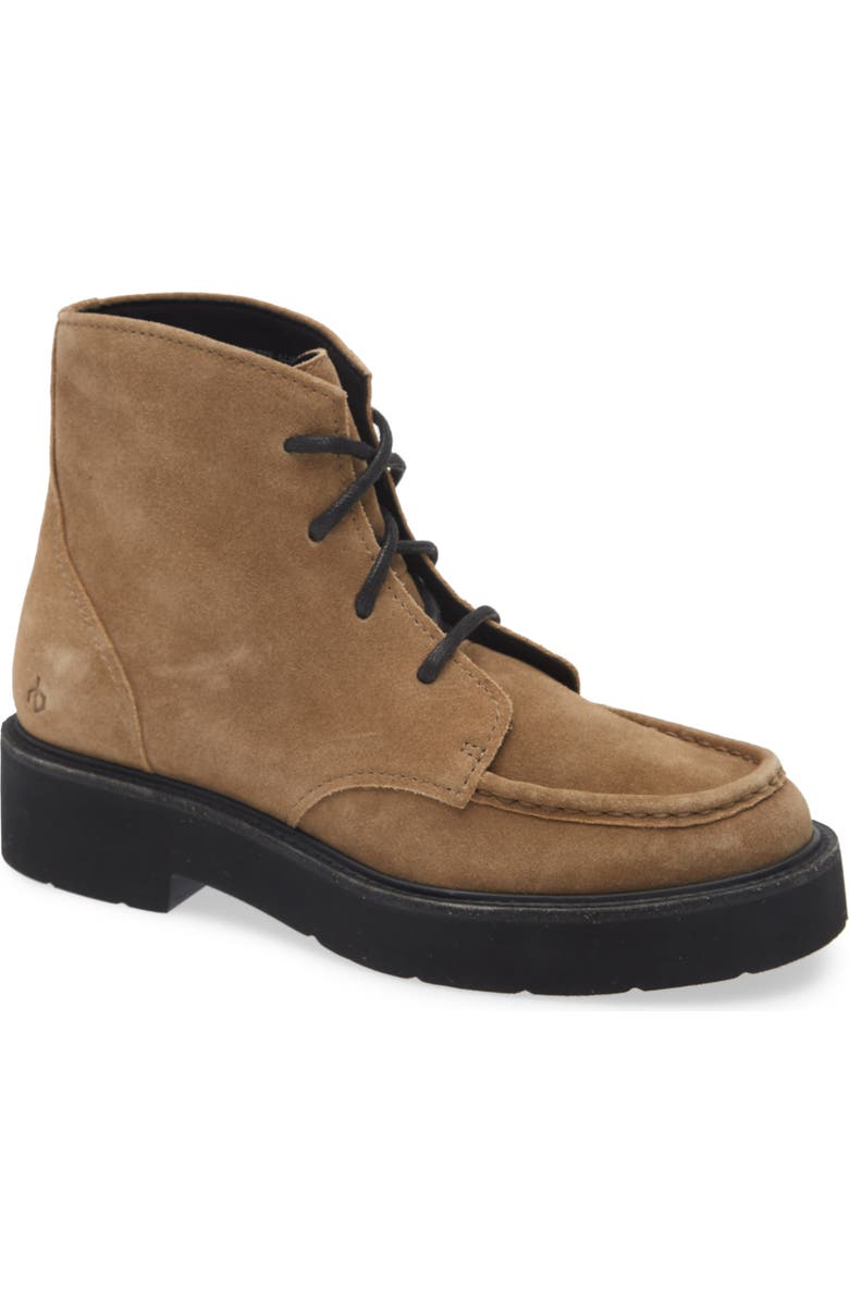 rag & bone Tucker Moc Toe Boot, Main, color, Khaki/ Olive Suede
