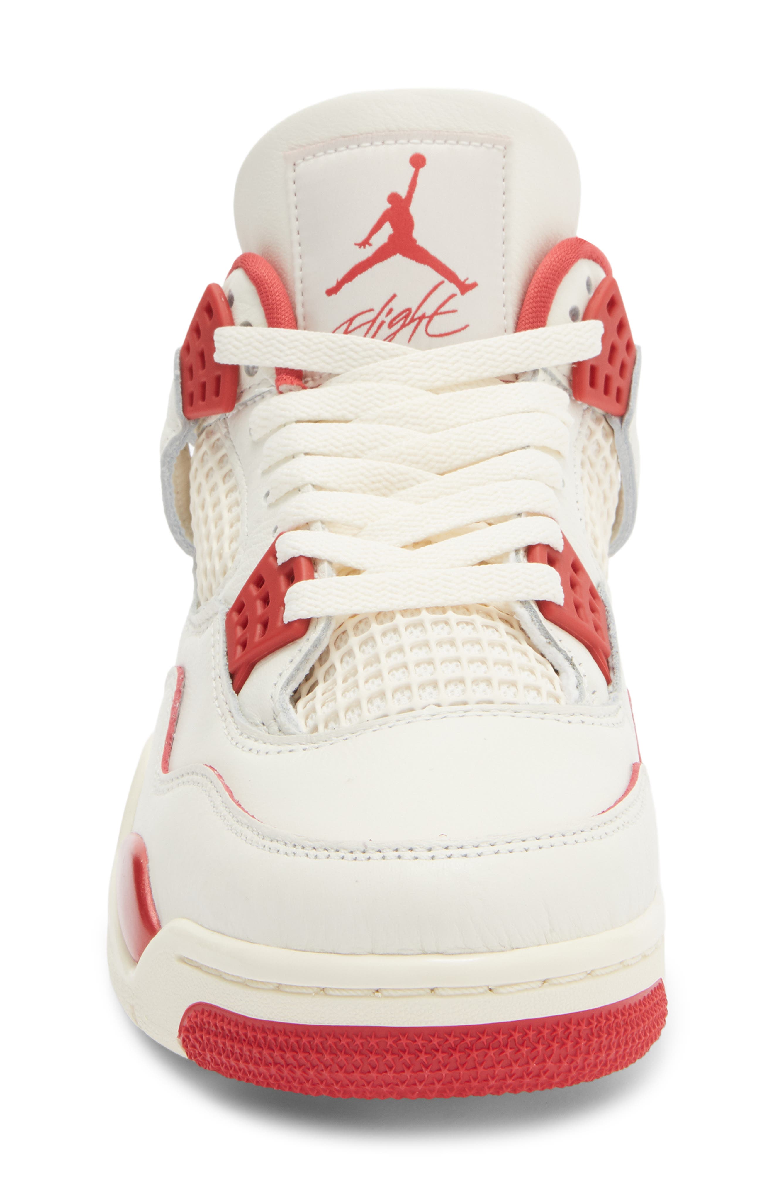 Jordan Air Jordan 4 Retro Basketball Sneaker, Alternate, color, Pale Ivory/ Sierra Red/ Red