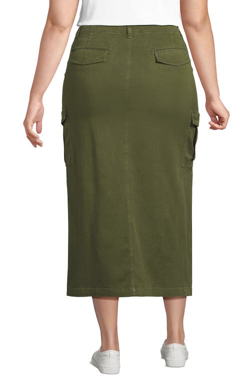 Lands' End Cool Fade Cargo Maxi Skirt In Green