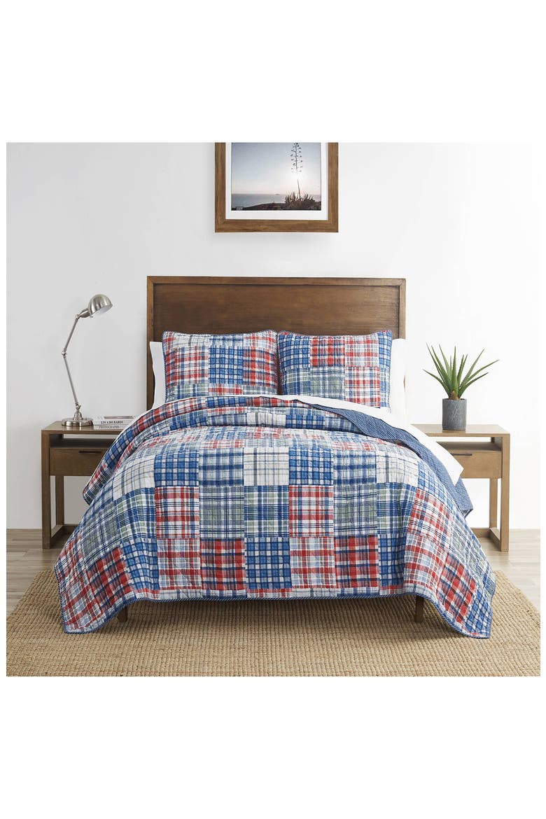 Raeford Open Dark Blue Quilt Set, Alternate, color, BLUE MULTI