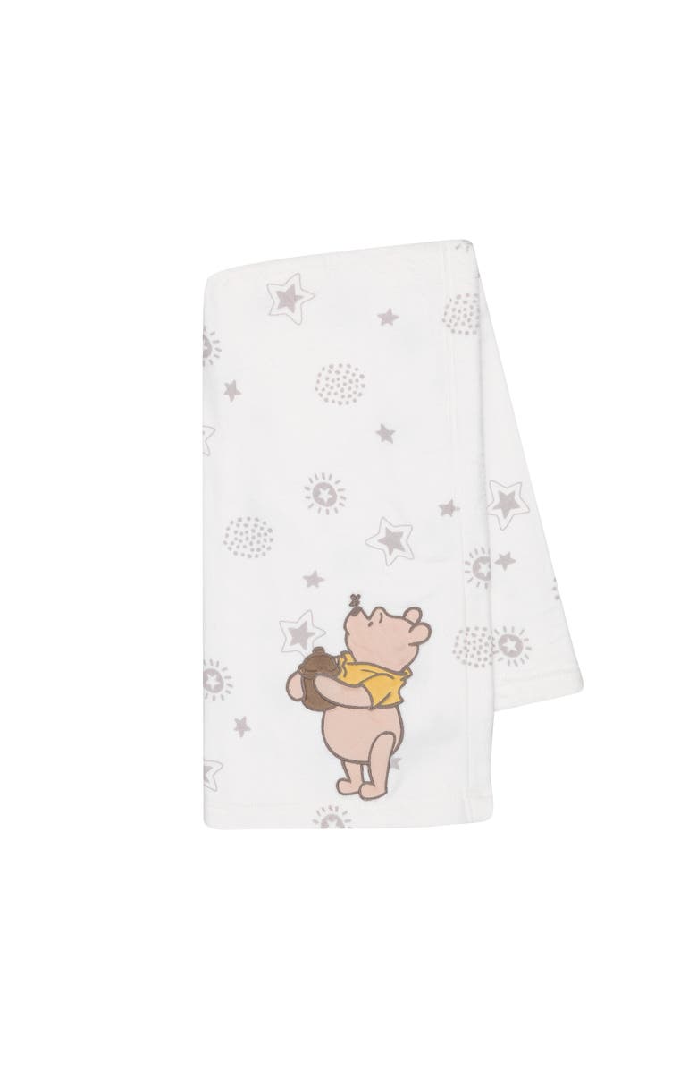 Lambs & Ivy Disney Baby WINNIE THE POOH Fleece Appliqued Baby Blanket, Alternate, color, Cream