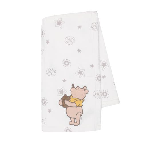 Lambs & Ivy Disney Baby Winnie The Pooh Fleece Appliqued Baby Blanket In White