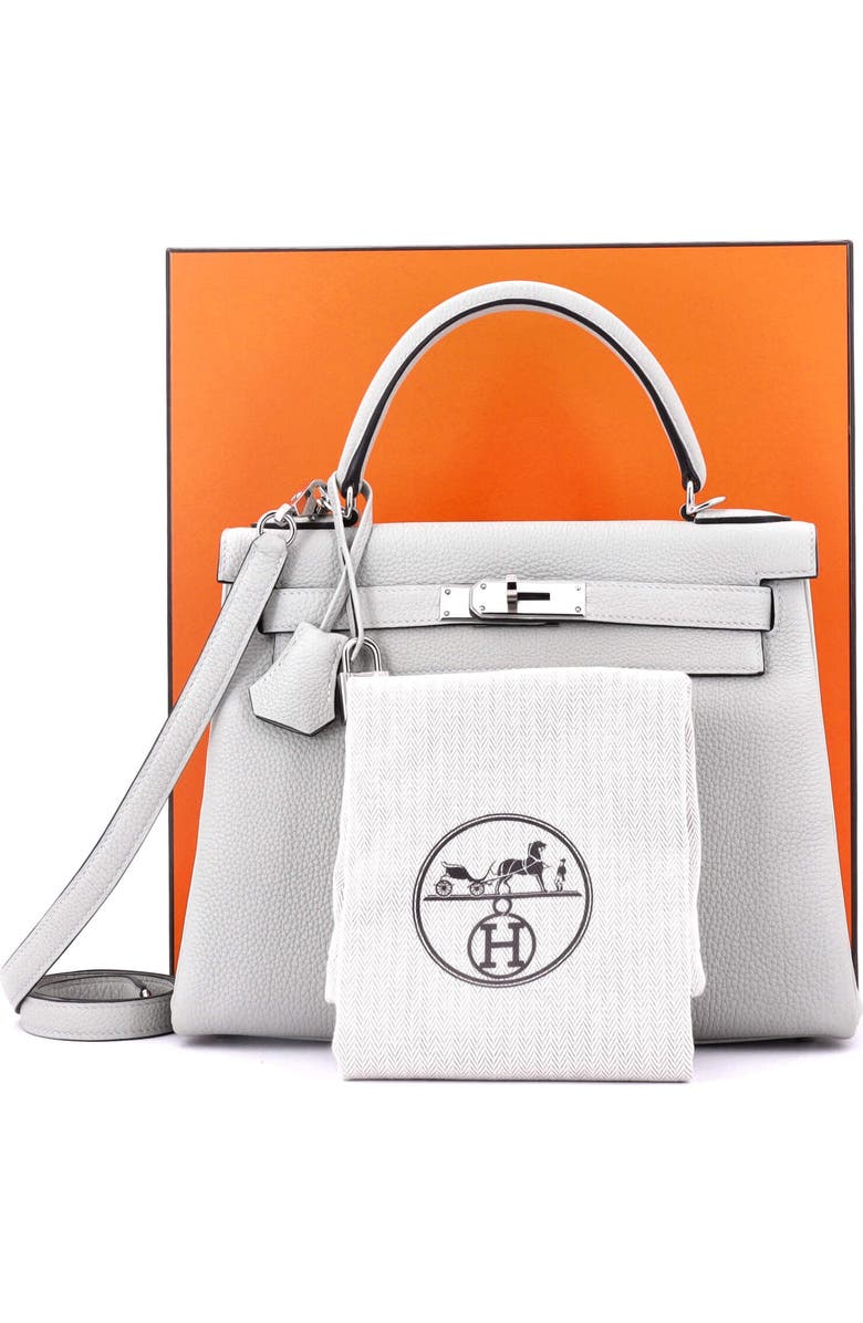 Pre-Owned Hermes Kelly Handbag Grey Togo with Palladium Hardware 28, Alternate, color,