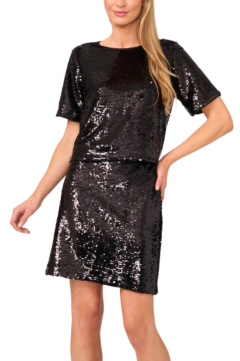 Sequin T-Shirt, Main, color, RICH BLACK