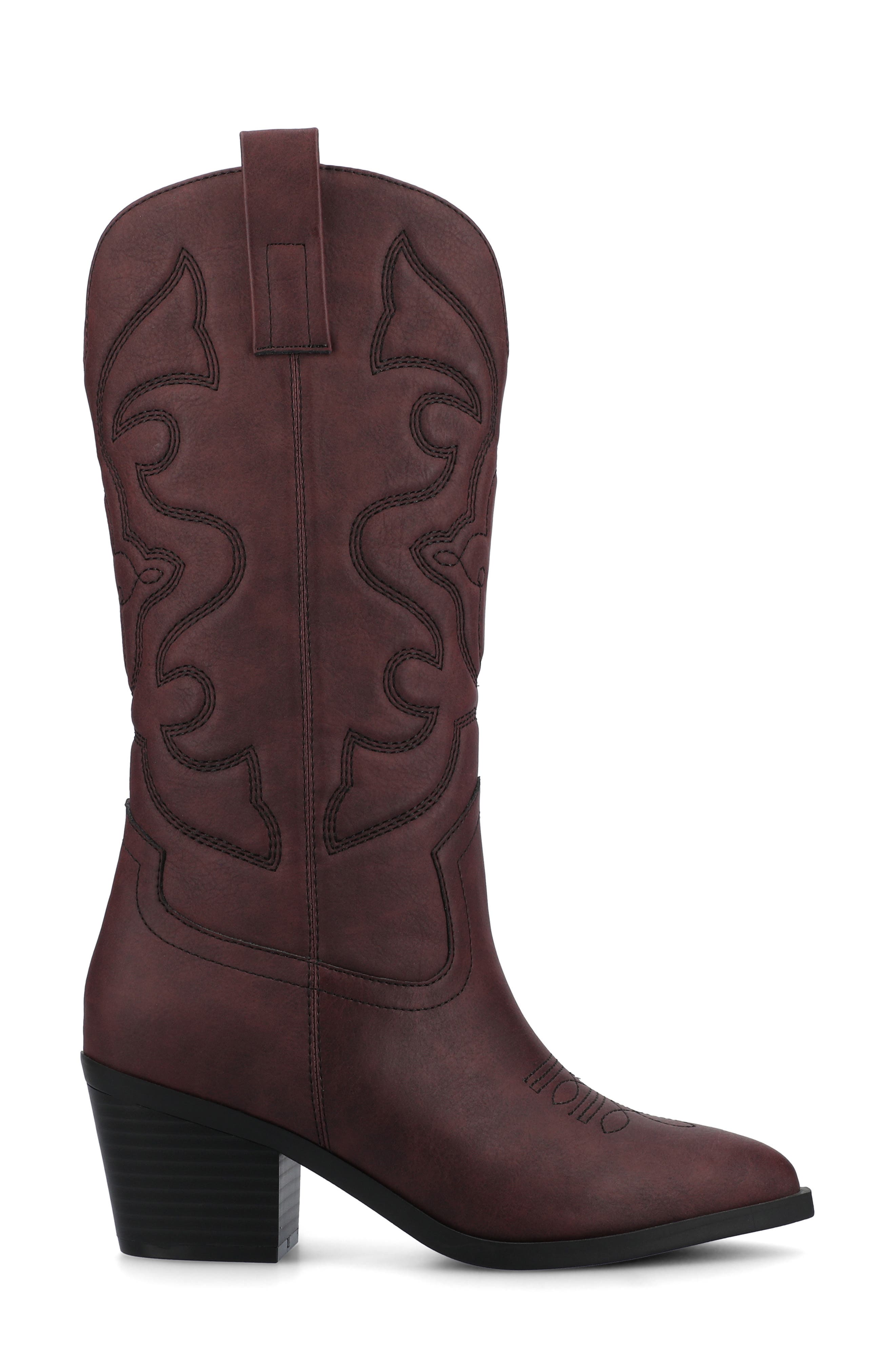 Journee Collection Chantry Western Boot, Alternate, color, Oxblood