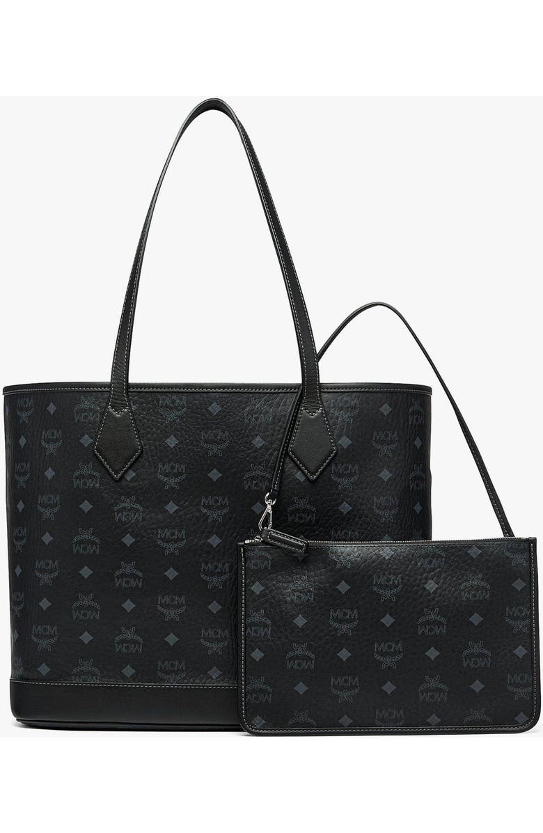 MCM New Medium Liz Shopper in Visetos, Alternate, color, Black