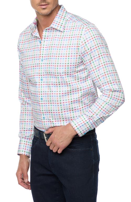 Robert Graham Ashbrook Classic Fit Grid Print Cotton Button-Up Shirt in Multi 