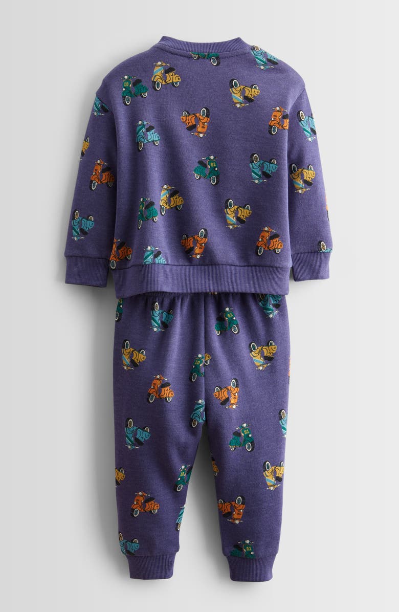 Tucker + Tate Print Fleece Sweatshirt & Joggers Set, Alternate, color, Navy Skipper Scooters