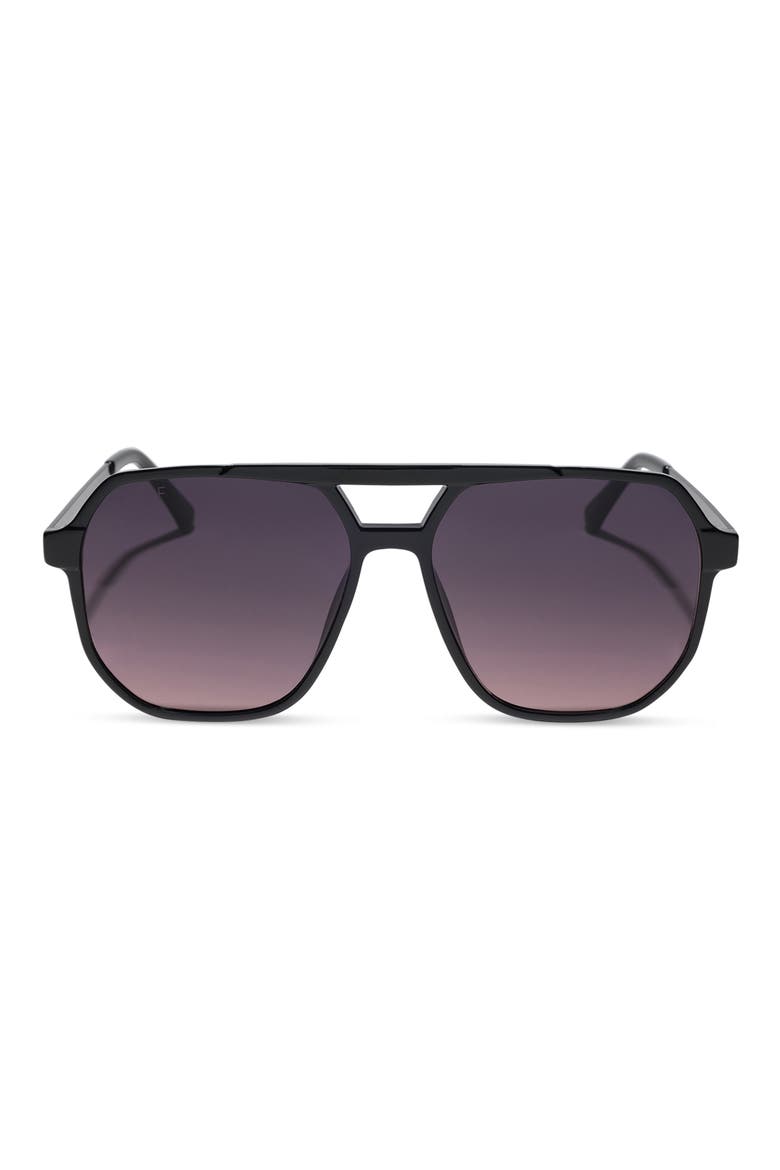 Landon 58mm Gradient Oversize Aviator Sunglasses, Main, color, BLACK
